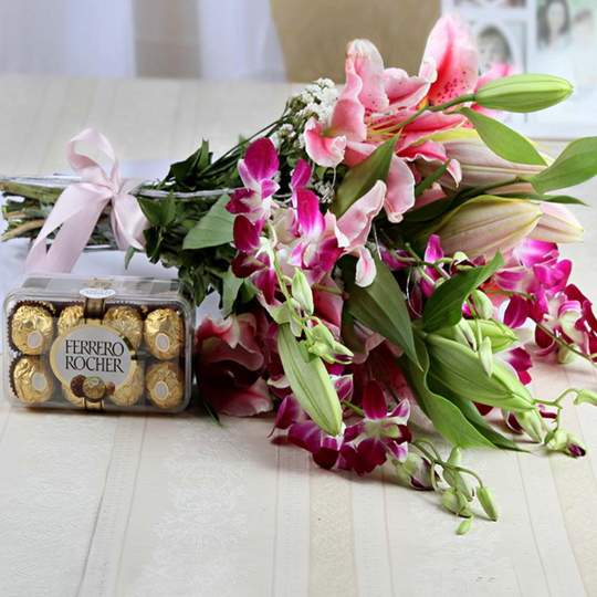 Ferrero Rocher Chocolate With Exotic Combination Bouquet Nairobi Gifters