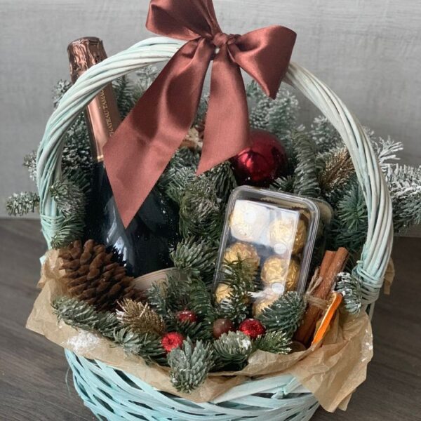 Christmas Wine and Chocolate basket