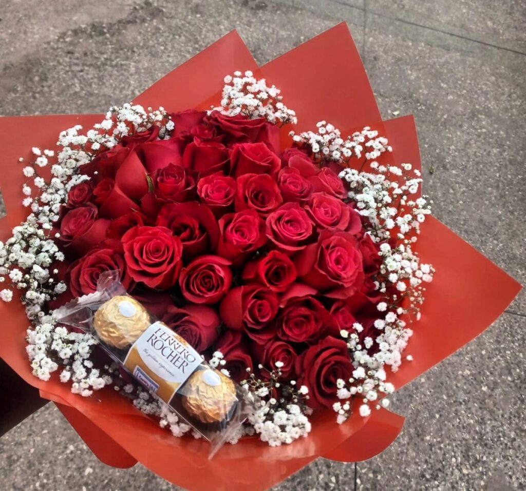 Flower Bouquet with Chocolate. Flower Delivery in Nairobi Flower Delivery in Nairobi Kenya