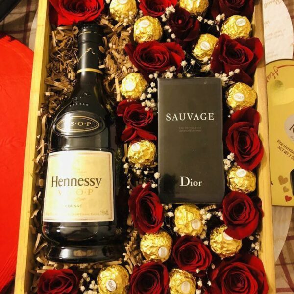 Hennessy and Sauvage Dior Gift Hamper