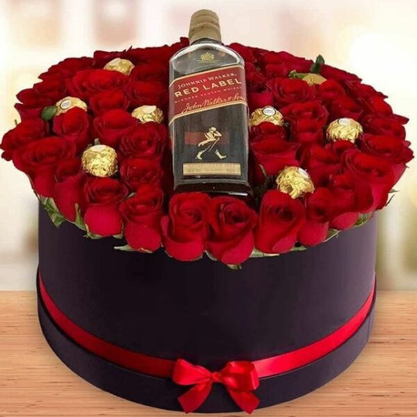 Red Label with Flowers and Ferrero Chocolate