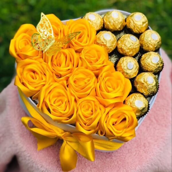 Yellow Roses with Ferrero Chocolate