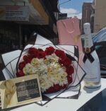 Adorable flower bouquet with moet