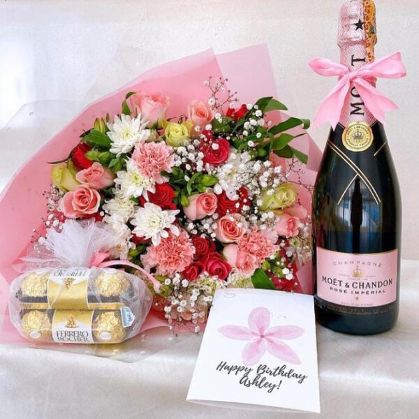 Lovely Pink Moet Hamper.