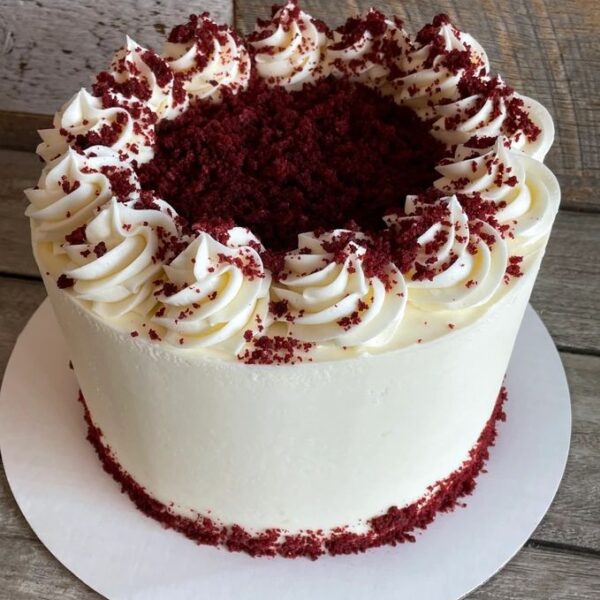Eggless Red Velvet Cake.